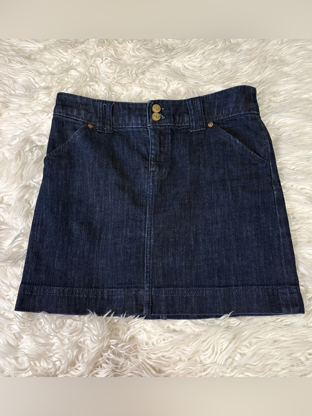 Lilly Pulitzer Palm Beach Fir Dark Blue Denim Mini Skirt
